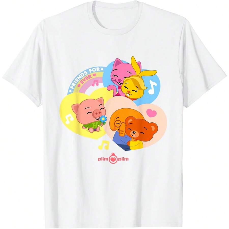 Plim Plim Vaine's Day – Forever T-Shirt All Seasons,220g Pure Cotton Single-Sided Printed Crew Neck Short-Sleeved T-Shirt,Unisex Top,Base Layer - Color 8 - View 1