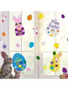 120 piezas/Paquete Pegatinas de espuma de conejo con brillo de Pascua, Pegatinas de espuma de Pascua, Pegatinas de primavera, Empaque a granel colorido, Pegatinas de huevos, conejos, polluelos y flores, Adecuado para manualidades, tarjetas de felicitación, decoración del hogar y suministros de Pascua - Multicolor - Ver 5