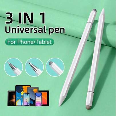 DANYCASE 3-In-1 Universal Rubber Disc Stylus Pen, Compatible With Tablets, Smartphones, IPad Pro, IPad Mini, Surface And Chromebook