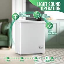 WANAI 4.0 Cubic Feet Capacity Refrigerator, Equipped With Temperature Display Function, Compact Mini Freezer With 2 Detachable Baskets, Suitable For Any Location,White - 美規B型插(110-127V) - 查看 4