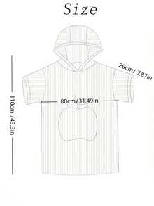 1pc Wearable Hooded Soft Shower Wrap, Cute Apple Shape Adjustable Bathrobe With Pockets, Suitable For Men And Women, Home And Travel - Multicolor - View 11