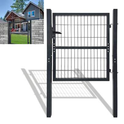 Garden Gate For Rigid Panel Fence - Entrance Gate With Posts, Lock And Hardware (Anthracite Colour) - Gate, Fencing, Fencing