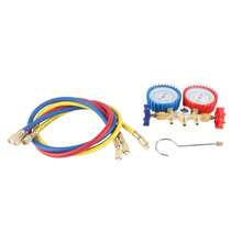 AC Manifold Gauge Set R134A HVAC AC Refrigeration Kit Corrosion Resistant Brass R12 R22 R502 - Juego de manómetros para colector de CA - Ver 1