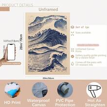 1 pieza Póster con patrón de ola japonesa vintage - Impresión artística minimalista de ola, decoración de pared japonesa moderna sin marco, adecuada para sala de estar, dormitorio - Multicolor - Ver 13