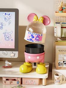 1.5L Disney Desktop High-Quality Trash Can, Mickey Mouse Design, Covered Cartoon Creative Waste Bin For Living Room, Bedroom - Multicolor - View 3