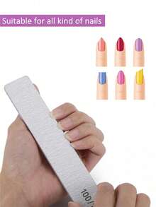 100/180 Precision Grey Sandpaper Boards. Ergonomic Hardness, Can Precisely Shape Artificial Nails And Natural Nail Edges. Double-Sided Non-Slip Sanding Surface. Reusable And Disinfectable, Professional Salon Quality. - Multicolor - View 6
