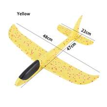 Avión de lanzamiento manual de espuma de 48CM, acrobacias giratorias de espuma, modelo resistente a la presión, avión EPP, juguetes al aire libre para niños LMZ9 - Amarillo - Ver 12
