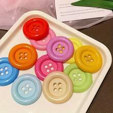 4/8/10/12/16/20Pcs Colorful Large Decorative Buttons, Creative Handmade DIY Materials, Candy Color INS Style Clothing Accessories, Versatile Buttons Brooches Hair Accessories, Plastic Material, Suitable For Clothing Decoration, Jute Ribbon Rope And Wedding Crafts, Used For Gifts And Party Decoration, Random Color - Multicolor - View 8