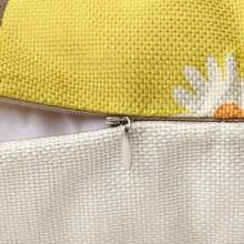 4 PIEZAS Funda de cojín con flores de margarita enana Flores de primavera y verano Camión de amor amarillo Funda de cojín decorativa para exteriores para sofá y sala de estar, de una sola cara, sin incluir el cojín - Amarillo - Ver 4