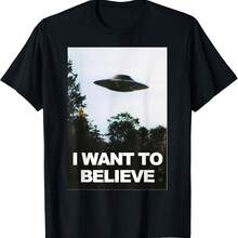 Alien UFO Hunter Shir Want to Believe T-Shirt T-Shirt - Negro 4 - Ver 1