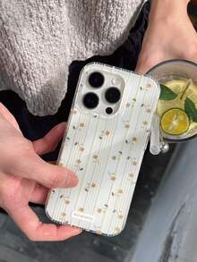 1 Pc Clear The Garden Yellow Flower Girl Summer Good Feel Is Following, Lovely Advanced Sense Of Fashion And Personalized From The Silicone Protective Shell, Suitable Compatible With IPhone17 Iphone17promax/Iphone16 Pro Max/Iphone15 Pro/Iphone14 Iphone13/12/11, Suitable For Family/Friends/Sister/Girlfriend On Valentine's Day Gift/Birthday Gift/Mother's Day Gift - Yellow - View 2