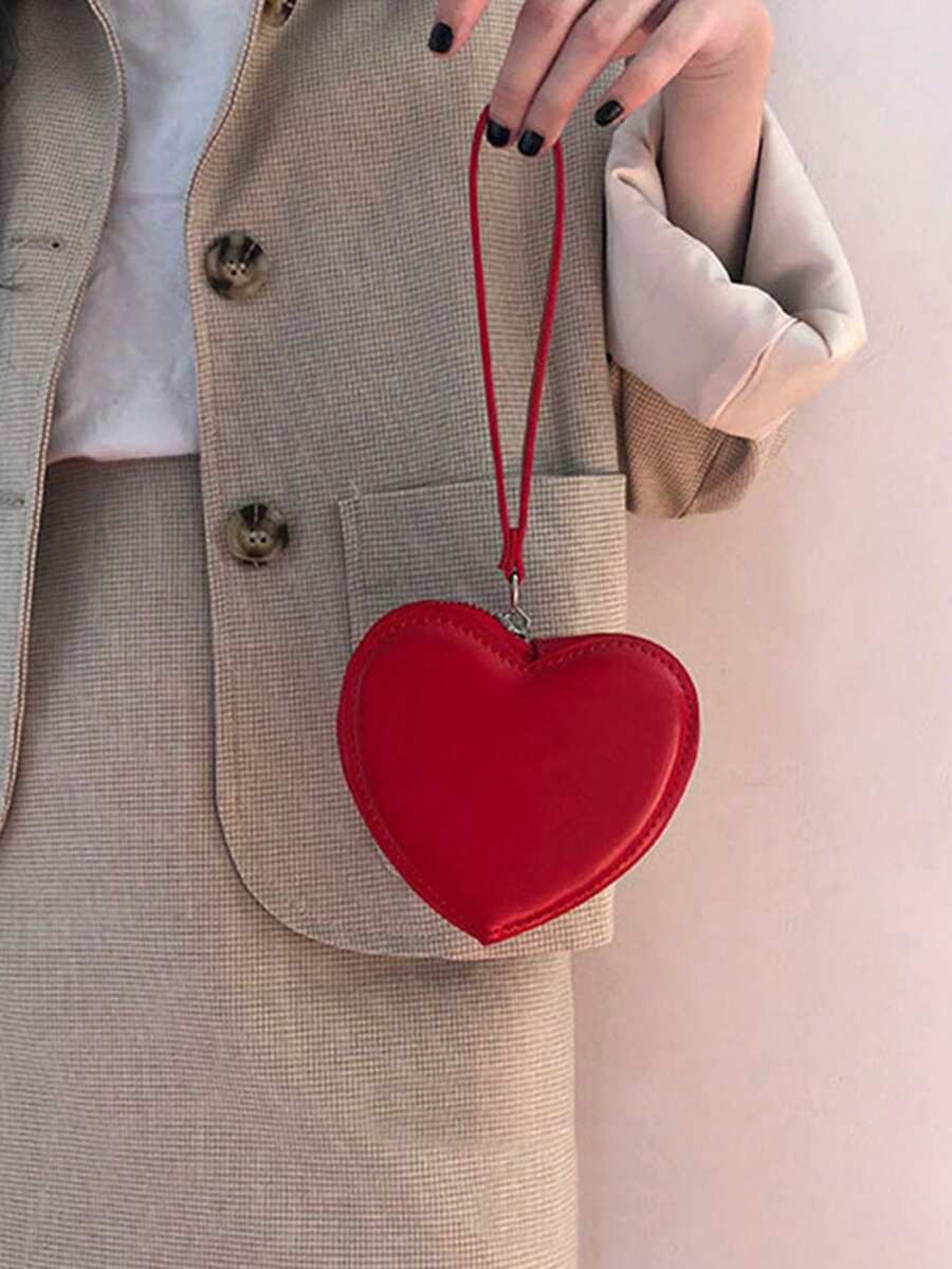 Valentine's Day Versatile Fashion Minimalist Cute Heart Shaped Clutch Bag For Women - Multicolor - View 1