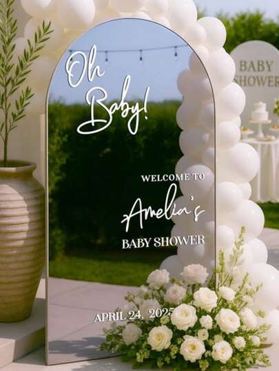 1pc- Custom Wedding Mirror Stickers, Welcome To Our Wedding Entrance Sign, Custom Vinyl Decal Sticker Mirror, Wedding Sign Decoration DIY Wedding Decal, Custom Mirror Engraving Decal Sticker, Wedding Items, Wedding Decoration, Anniversary, Birthday, Multi-Functional, Ideal Gifts For Him, For Anniversaries, For Valentine's Day, For Mother's Day, For Birthdays, For Father's Day, For Graduation, For Weddings, For Housewarming