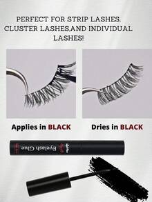 Eyelash Glue 6ml, Eyelash Cluster Glue, 6ml Take-Out, Waterproof & Long-Lasting False Eyelash Adhesive, All Day Wear Lash Glue, For DIY Lash Extensions, Strong Hold Lash Glue, Perfect For Daily Use & Special Occasions - 黑色 - 查看 5