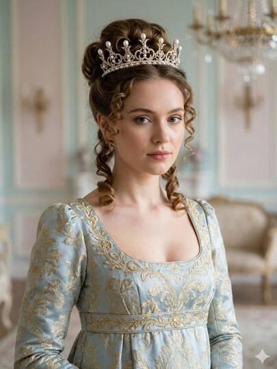 1pc Vintage Pearl & Rhinestone Crown, Baroque Style Crystal Crown, Luxury Bridal Headpiece Suitable For Weddings, Parties & Masquerade Balls