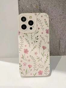 1pc Perforated Ditsy Floral Painted Thick Anti-Drop Phone Case Cover Compatible With IPhone 16/11/16pro/16plus/16promax/16e/15Promax/13/14/12/XS/XR/7G/8P, Galaxy 11/12Pro/12/12X/13Pro/14Pro/15Pro/, 10/9/Note9/12c/Note11pro/Note8Pro - 款式5(1pc) - 查看 4
