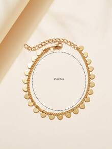 1件简约心形吊坠脚链，适合日常佩戴 - 金色 - 查看 4