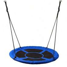 100cm Giant Nest Web Rope Hanging Tree Kids Swing Seat Round Backyard Playground - Blue - View 1