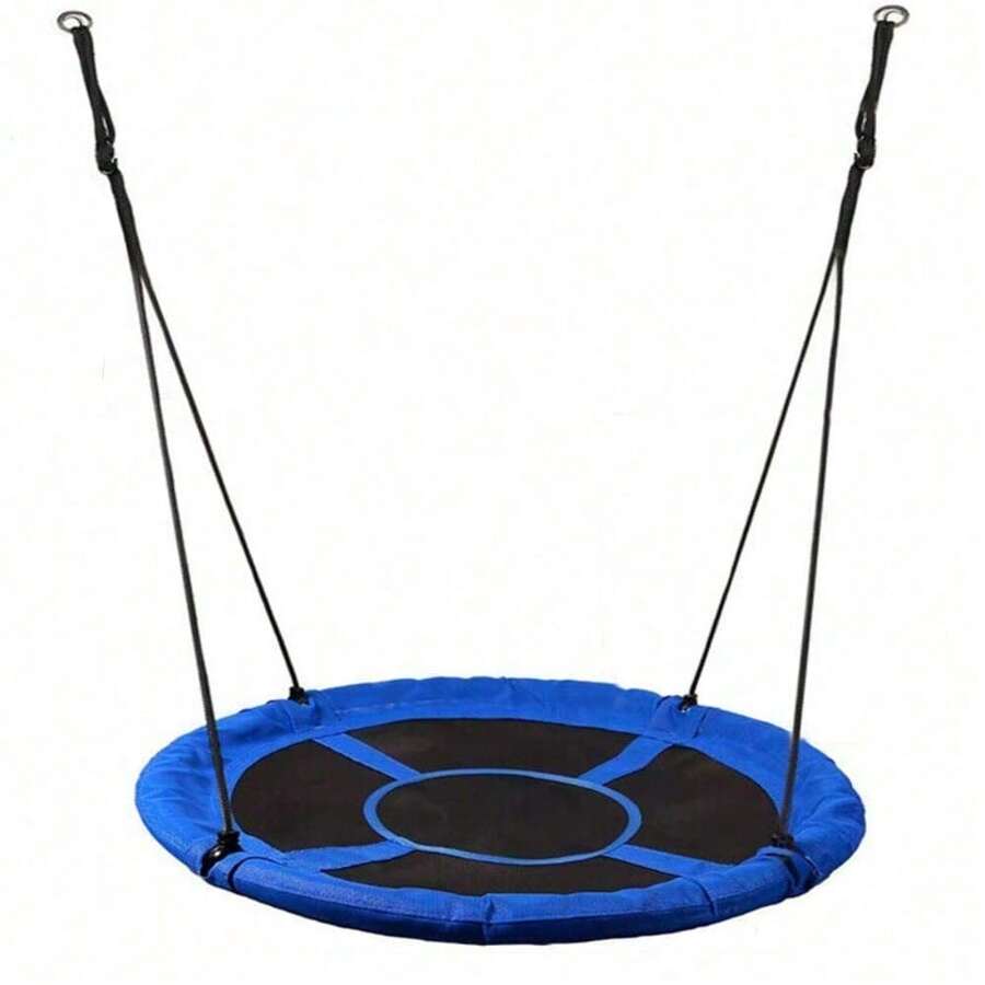 100cm Giant Nest Web Rope Hanging Tree Kids Swing Seat Round Backyard Playground - Blue - View 1