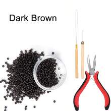 Hair Extension Kit Pliers Pulling Hook Bead Device Tool Kits And 1000PCS Silicone Lined Micro Rings - Multicolor - View 15