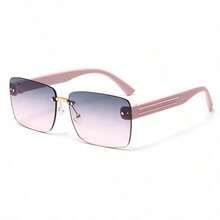 1 Pair Frameless Edged Women's High-End European And American Style Fashion Glasses - Pink - View 5