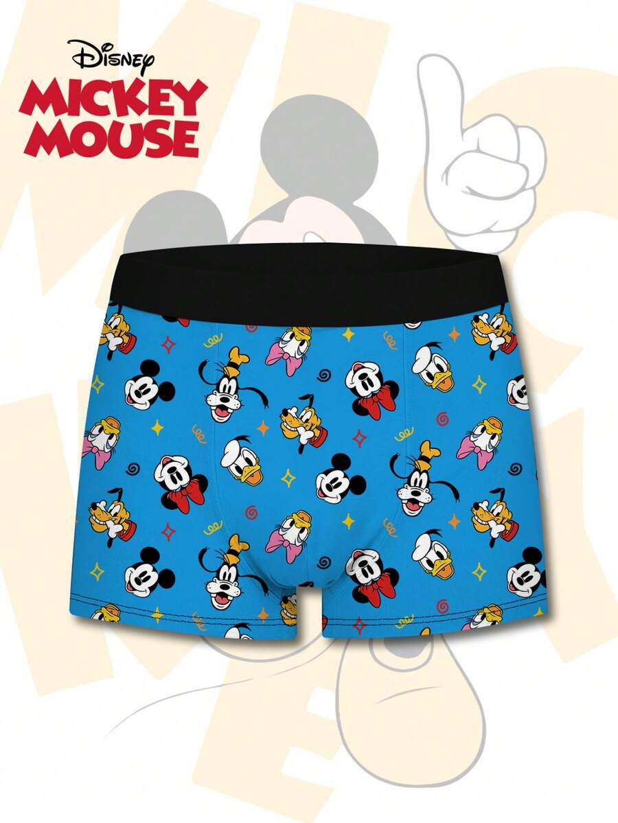 时尚卡通图案男士三角裤，日常居家必备男士平角内裤