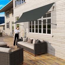 Retractable Awning With Articulated Arms, Balcony Awning, Retractable Awning, Balcony Awning, Sun Protection, Weather Resistant, Provides Shade, Retractable For Windows, Balcony, UV Resistant - Anthracite - View 9