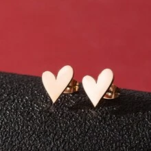 1 Pair Centered Around The Classic Love Theme, Stainless Steel , With A Classic And Cute Style, Punk-Style Earrings, The Best Gift For Female Jewelry Parties And Friends. - GED806 - View 5