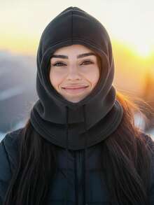 Ski Mask Balaclava For Women Men, Fleece Face Winter Masks Windproof Hooded Scarf Hat Thermal Face Cover Neck Warmer - A - View 4