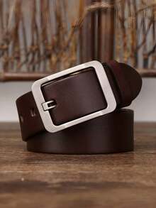 Men's Casual Reversible Belt With Large Metal Automatic Ratchet Buckle - Multicolor - View 8