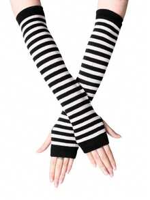 1pc Men's Casual Fingerless Gloves - Lightweight Streetwear Style, Suitable For Halloween - Multicolor - View 5