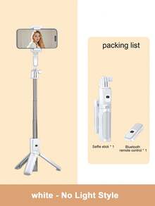 STICKMAG 74厘米/29.1英寸无线蓝牙自拍杆三脚架，带可调节3速LED自拍灯，360°不锈钢防抖三脚架自拍杆，可手持或桌面使用，兼容 16/15/14/13/12/11e/Max/Pro/Xs/Xr/X/Plus、Galaxy S25/S24/S23/S22 Ultra及其他安卓智能手机 - 彩色 - 查看 13