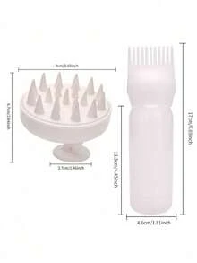 护发套装：喷雾瓶（200毫升/300毫升）、梳子瓶、染发剂和护发油瓶 - 染发剂瓶和头皮按摩梳，头皮清洁器和头部按摩器，缓解压力，促进头发生长，男女通用沐浴刷 - 让洗发更轻松快捷，适合家庭和沙龙使用 - 洗髮套裝 - 查看 9
