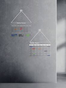 Acrylic Monthly/Weekly Planner Whiteboard, Hanging Memo Board With Erasable Marker For Monthly/Weekly Schedule, Meal Plan, Reminders, Cork Board, Pin Board, Vision Board - Suspended Acrylic Sheet - View 2