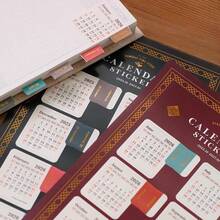 2 Sheets 2025.10-2027.1 Calendar Gold Foil Index Stickers, 16 Month, Waterproof, Self Stick, Bookmark, Planner Calendar Stickers For Scrapbooking - Calendar Stickers - View 11