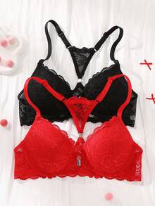 Bộ 2 áo ngực ren cài trước có gọng nâng ngực - Thiết kế lưng gợi cảm, ôm sát thoải mái, phù hợp cho cả trang phục hàng ngày và những dịp quyến rũ. - Nhiều màu - Xem 9