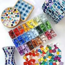 200pcs 0.39inch Square Glass Mosaic Tiles - Premium Craft Decorative Pieces For Creative Art, Painting, Handmade Jewelry, And DIY Projects - A - View 3