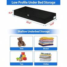 jjytContenedores de almacenamiento para debao de la cama de perfil bao debao de la cama organizador de almacenamiento de ropa de 4.5 pulgadas de o con lado e infer rigido gado y pocoAlmacenamiento bajo la cama - NEGRO 2 PIEZAS - Ver 5