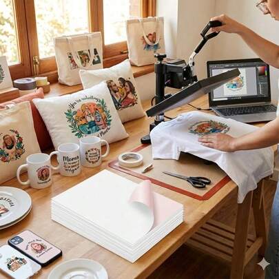 100g A4 Sublimation Paper, 50 Sheets Quick-Dry Heat Transfer Paper For Inkjet Printers, High Colour Transfer Rate For Mugs, T-Shirts, Cushions And DIY Personalised Gifts (210 X 297mm)