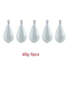 GOTURE 5/10件装发光钓鱼吊坠套装，18-150克，低频铸铅吊坠，带旋转环，防缠绕，适用于船钓、海钓、淡水通用钓鱼 - 白色 - 查看 9