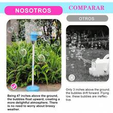 Máquina de burbujas automática para exteriores: base independiente para colocar en el césped, ideal para fiestas, presentaciones, festivales, bodas y diversos eventos. Produce más de 10,000 burbujas por minuto. Disponible en rosa y azul. Incluye solución de burbujas. Ideal para regalar en San Valentín y el Día del Niño. - Rosa - Ver 6