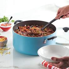 Cookware Nonstick Stockpot With Lid, 10.5 Quart, Aqua - Aqua - 查看 5