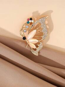 1pc Rhinestone Butterfly Brooch, Unique Design Women's Lapel Pin, Elegant Sophisticated Accessory - Multicolor - View 9