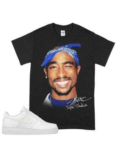 Vintage 90s Shakur TShirt, Big Face Head Vintage Style Graphic Hip Hop T-Shirt
