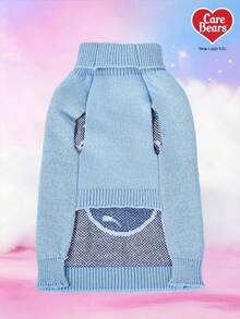 Care Bears X PETSIN 1 件圣诞宠物猫狗通用绿色钻石网格麋鹿雪花可爱图案提花针织弹力舒适狗圣诞毛衣 - 彩色 - 查看 2