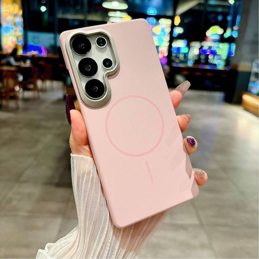 Galaxy S25 Ultra S24 Ultra S23 A17 A07 A56 A36 A26 A16 A54 手机磨砂防摔磁吸保护壳 - 粉色 - 查看 1