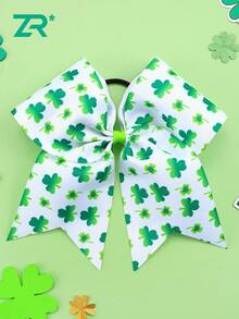 1 pièce Lien de cheveux thème de la Saint-Patrick Nœud papillon trèfle Ruban gros-grain Lien de cheveux pour la fête de la Saint-Patrick, tenue de festival, activité sur le campus, accessoire de cheveux trèfle pour femmes pour queue de cheval et demi-chignon, élastiques à cheveux, chouchous - Multicolore - Voir 1
