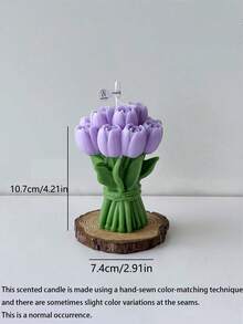 1支郁金香花束造型香氛蜡烛，持久燃烧，无烟，营造浪漫氛围，适用于情人节、周年纪念日、婚礼、生日派对、烛光晚餐、家居装饰，多种颜色可选。 - 彩色 - 查看 17