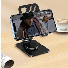 New Rotating Metal Phone Stand Multifunctional Desktop Lazy Portable Foldable Anti-Slip Tablet Stand Gift - A- Foldable - View 4