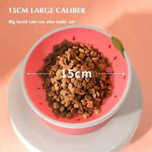 Cute Ceramic Raised Cat Bowl, Anti-Vomiting Neck Protection Pet Food Bowl, Slanted Ceramic Pet Bowl, Cat Dog Food Bowl, Pet Supplies, Ceramic Cat Food Bowl, High Foot Slanted Bowl, Protective Neck Feeding Bowl - 100ml - View 5